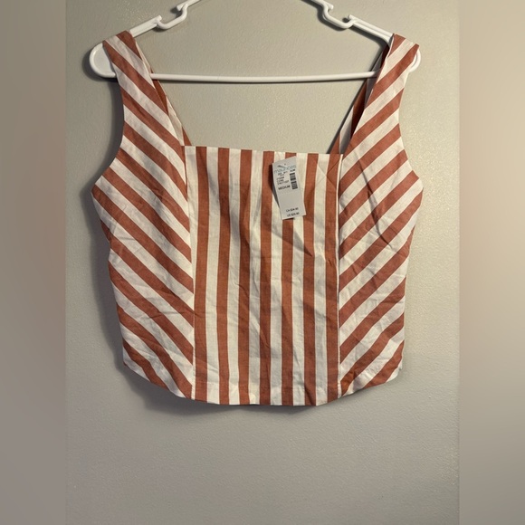 Maurices Tops - Maurices Cinnamon and White Striped Tank Top